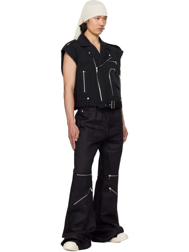 Rick Owens Black Hollywood Leather Sneakers outlook
