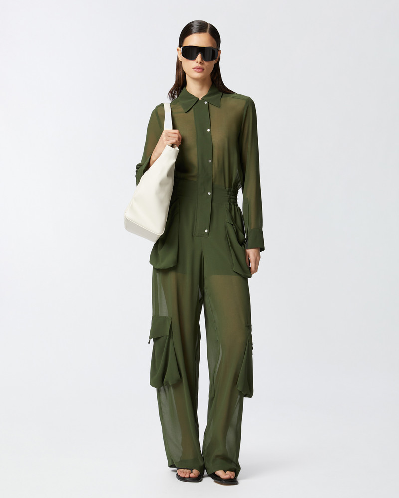 PINKO GEORGETTE JUMPSUIT WITH CARGO POCKETS outlook