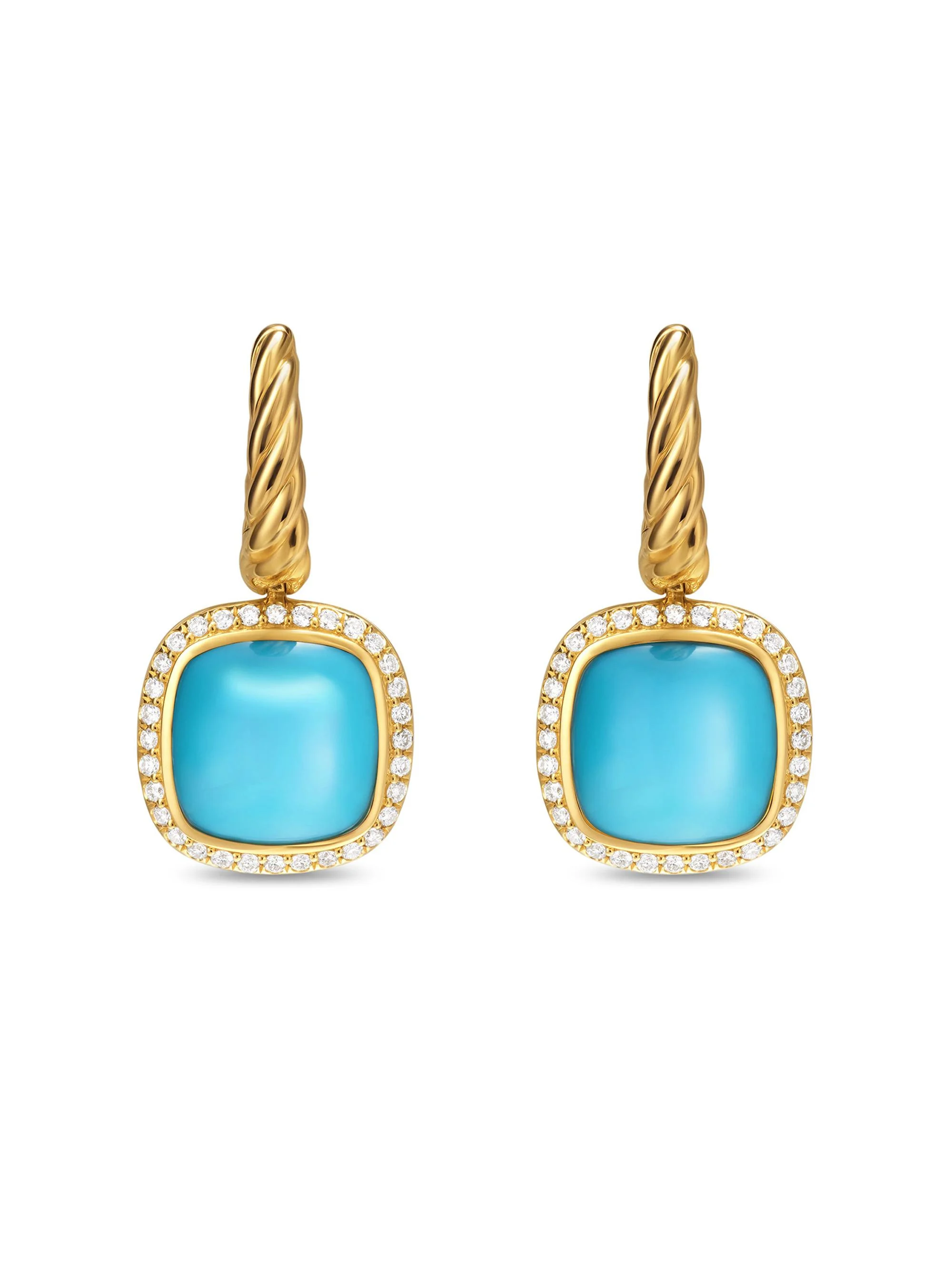 Women's Albion Drop Earrings in 18K Yellow Gold - Turquoise - 1