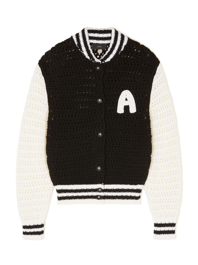 Alanui B & W Crochet Bomber Jacket outlook