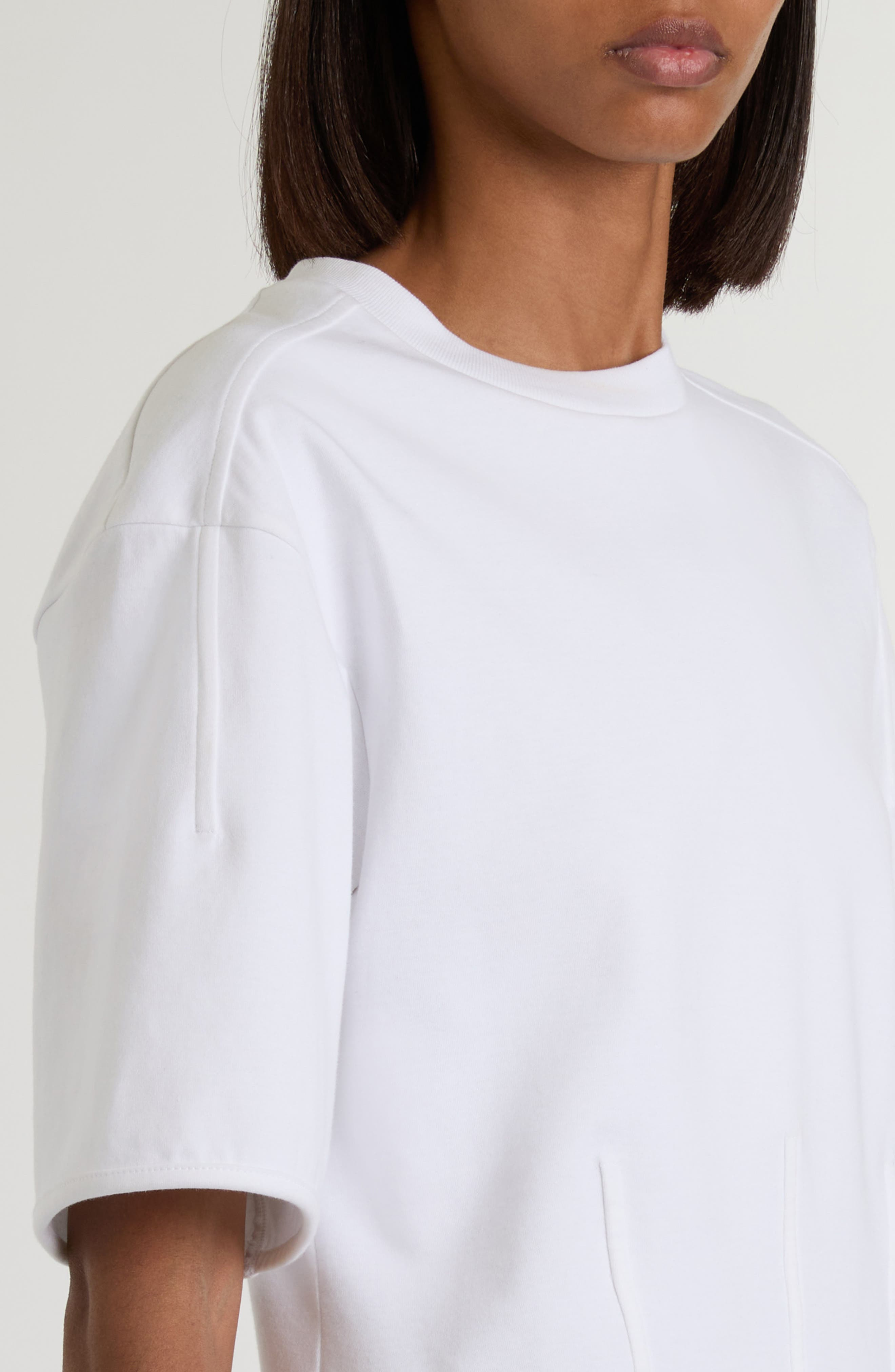 McQueen Corset Detail T-Shirt in Optical White at Nordstrom - 5