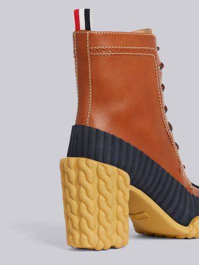 Thom Browne Camel Calf Leather 75mm Heel Rubber Sole Longwing Duck Boot outlook
