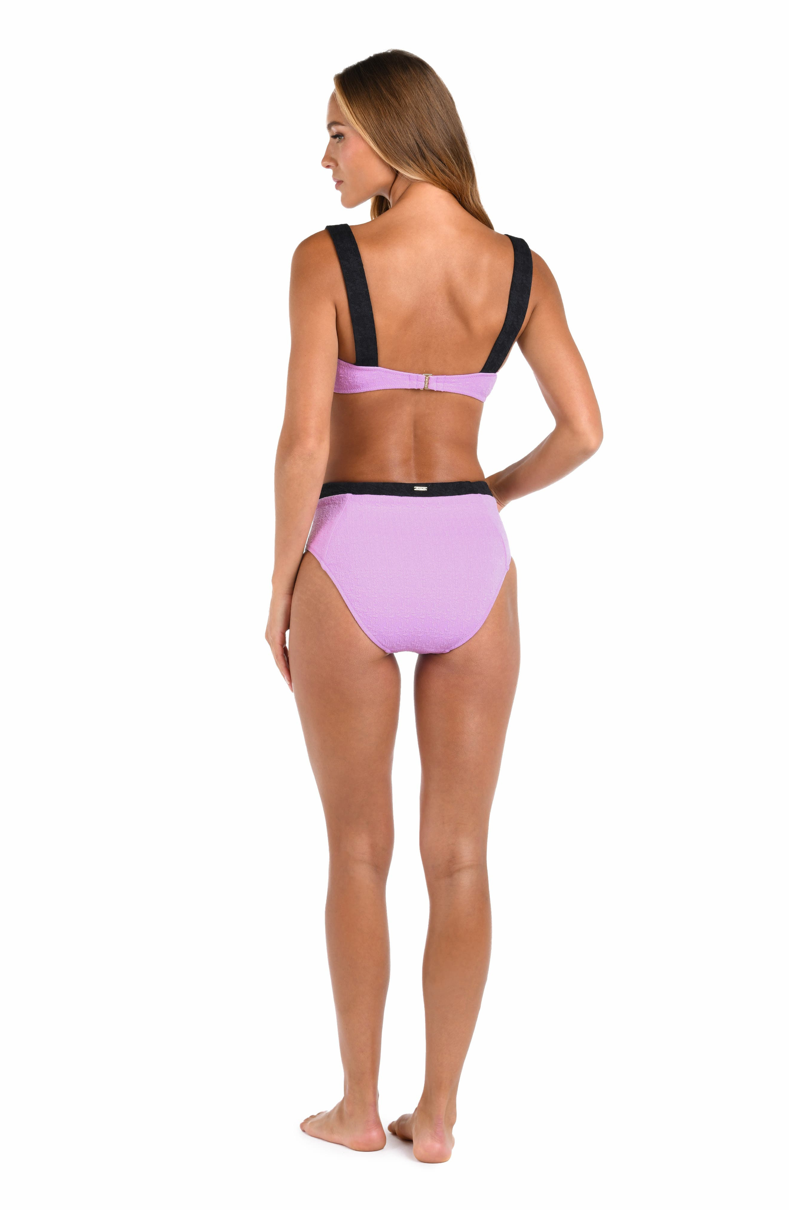 L'AGENCE Alexandria Colorblock Bikini Top in Light Violet at Nordstrom - 4
