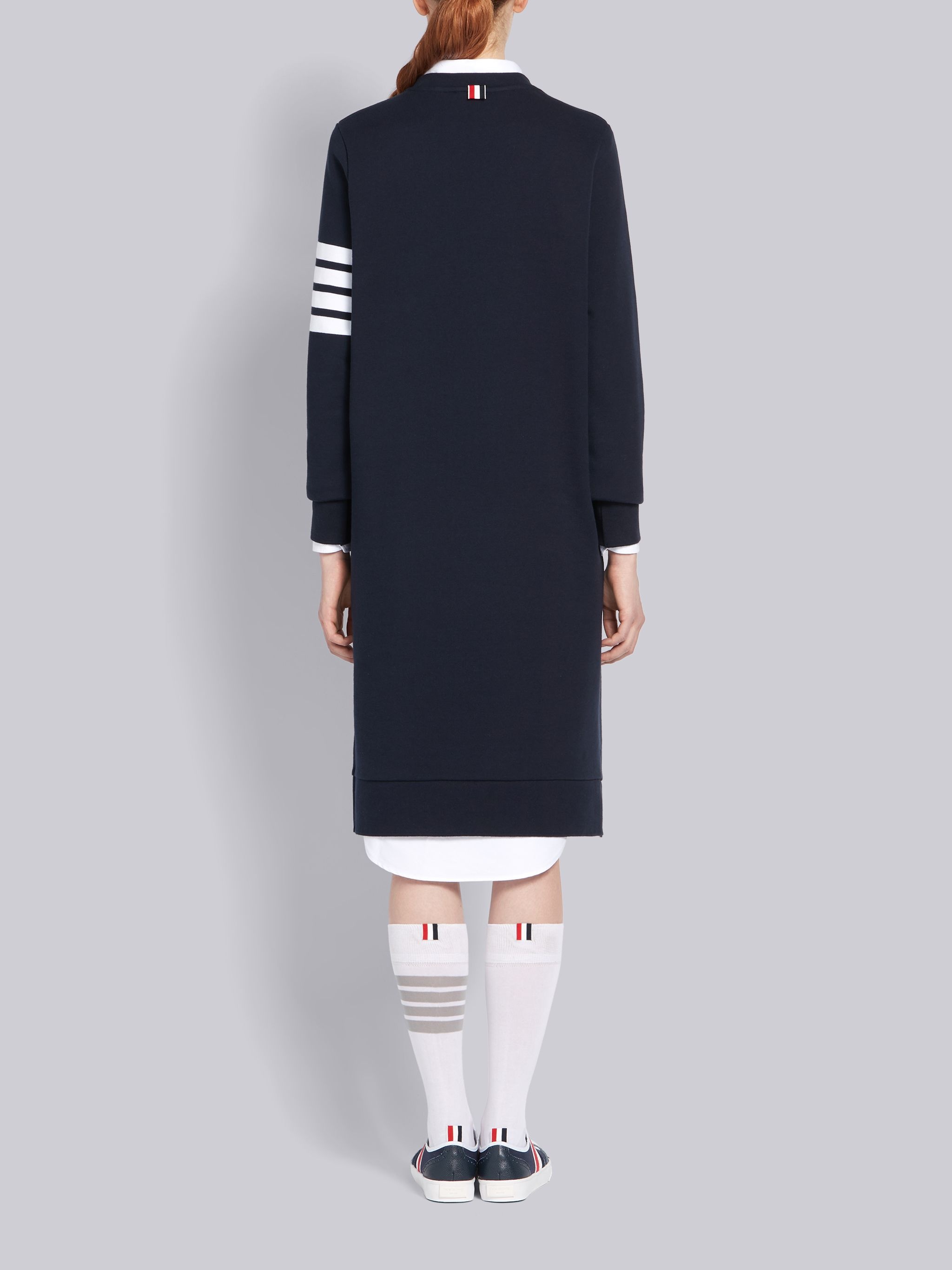 Navy Classic Loop Back 4-Bar Sweater Dress - 3