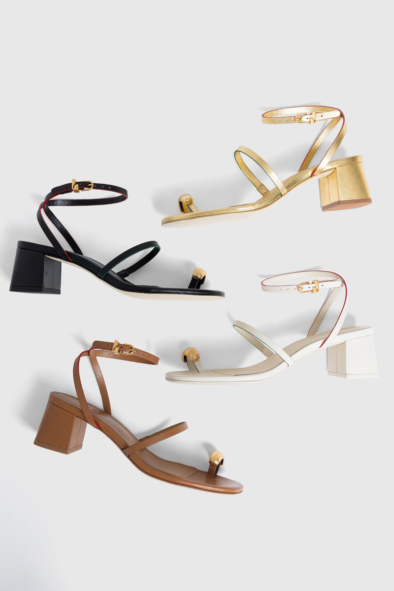 Larroudé Biarritz Block In Caramel Leather outlook