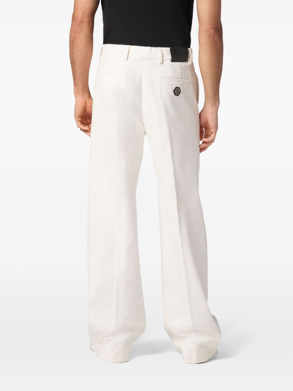 wide-leg velvet trousers - 4