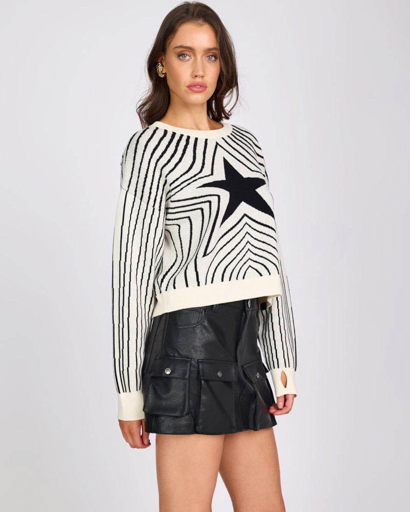 Star Gazing Knitted Sweater - Mono Print 8