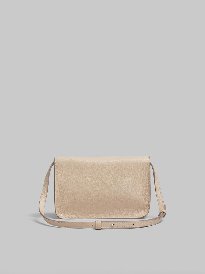 Marni BEIGE LEATHER SHOULDER BAG WITH MARNI MENDING outlook