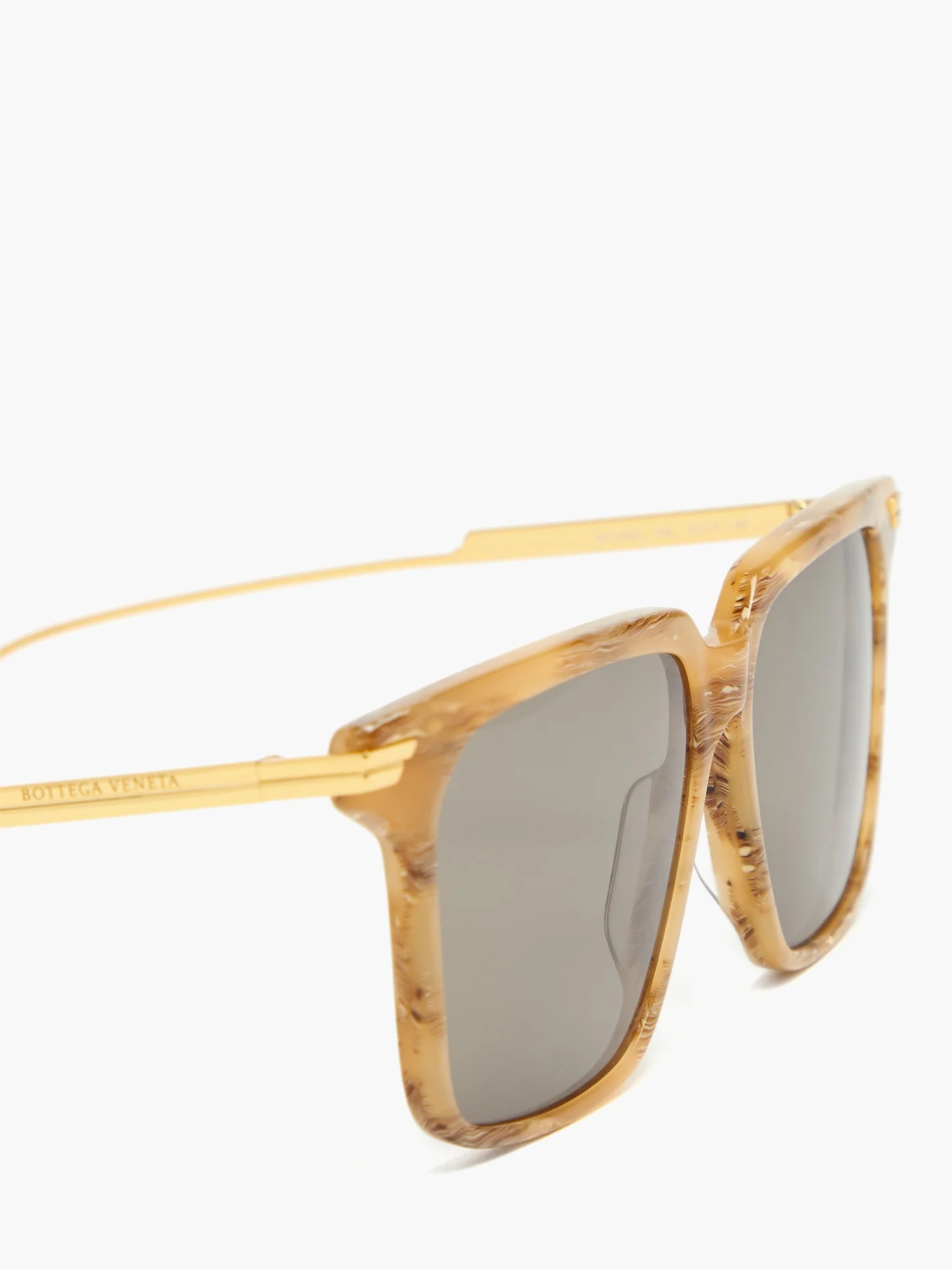 Marbled-effect square acetate sunglasses - 6