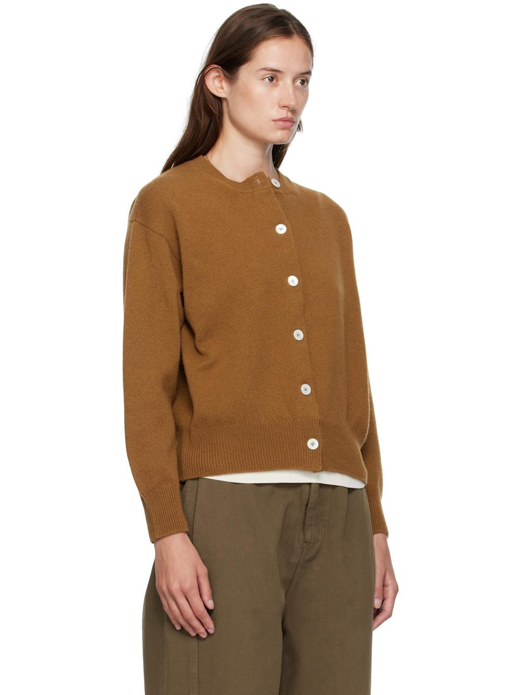 Brown Ada Crewneck Cardigan - 2