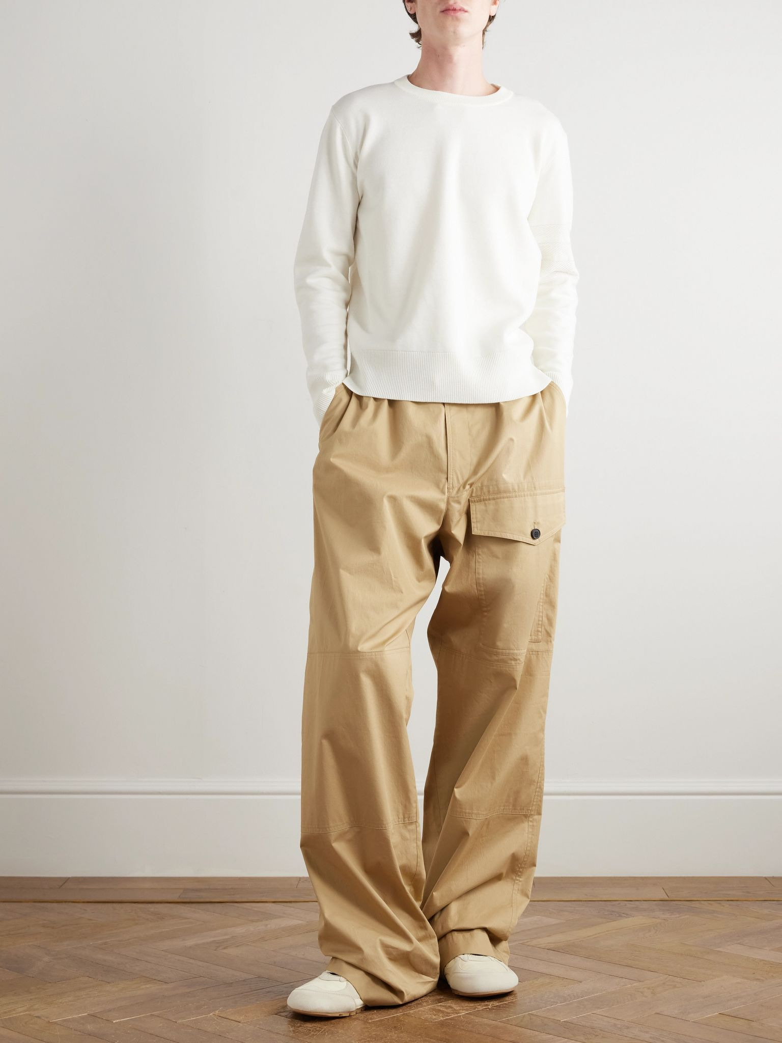 Jacquard-Trimmed Virgin Wool-Blend Sweater White - 2