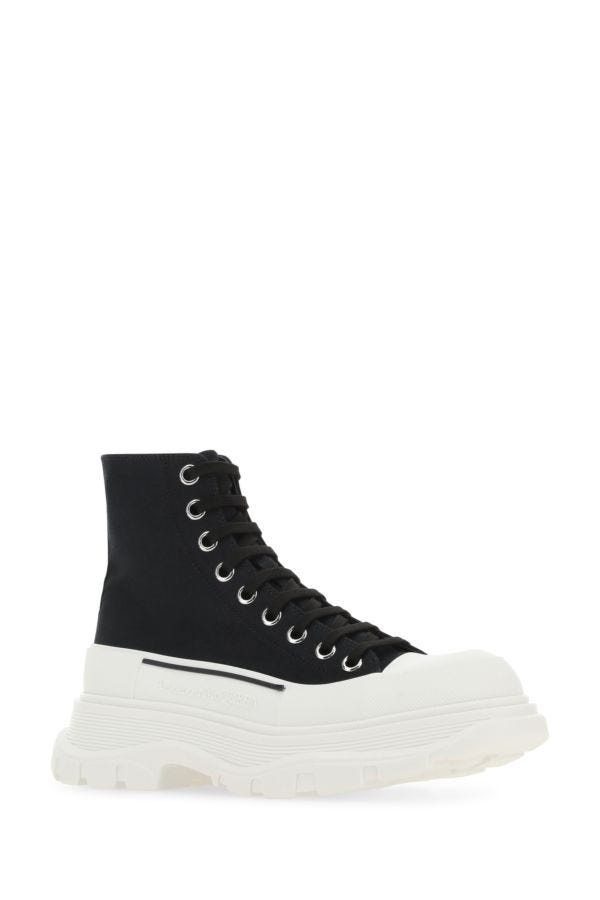 ALEXANDER MCQUEEN Black Canvas Tread Slick Sneakers - 2