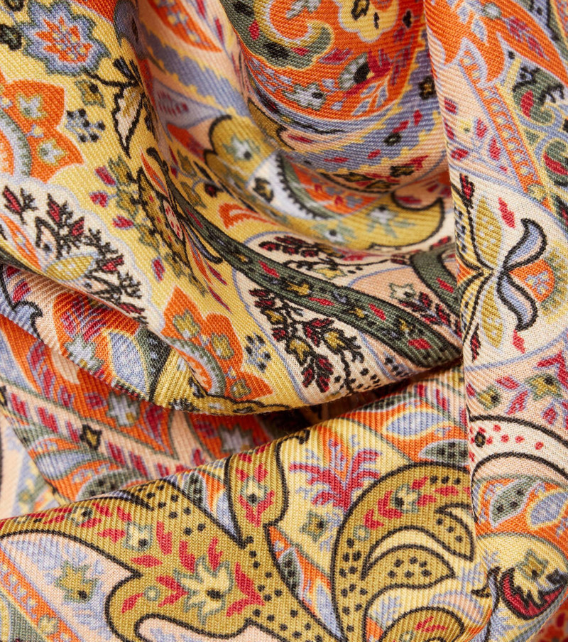 Floral wool and silk scarf 4