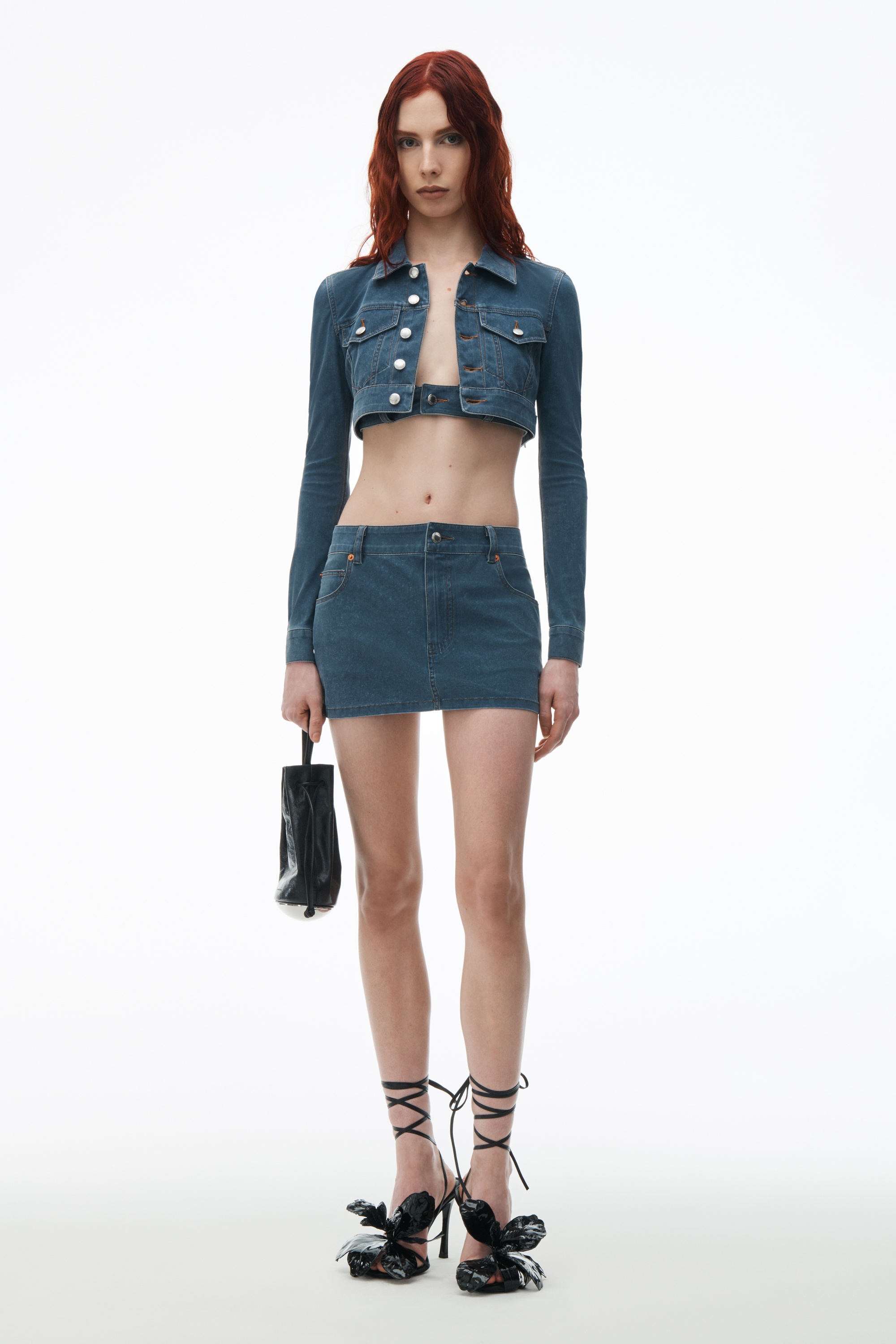 Mini skirt in Denim Trompe-L'oeil - 2