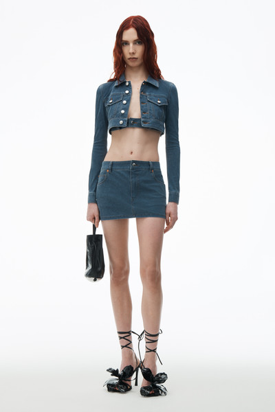 Alexander Wang Mini skirt in Denim Trompe-L'oeil outlook