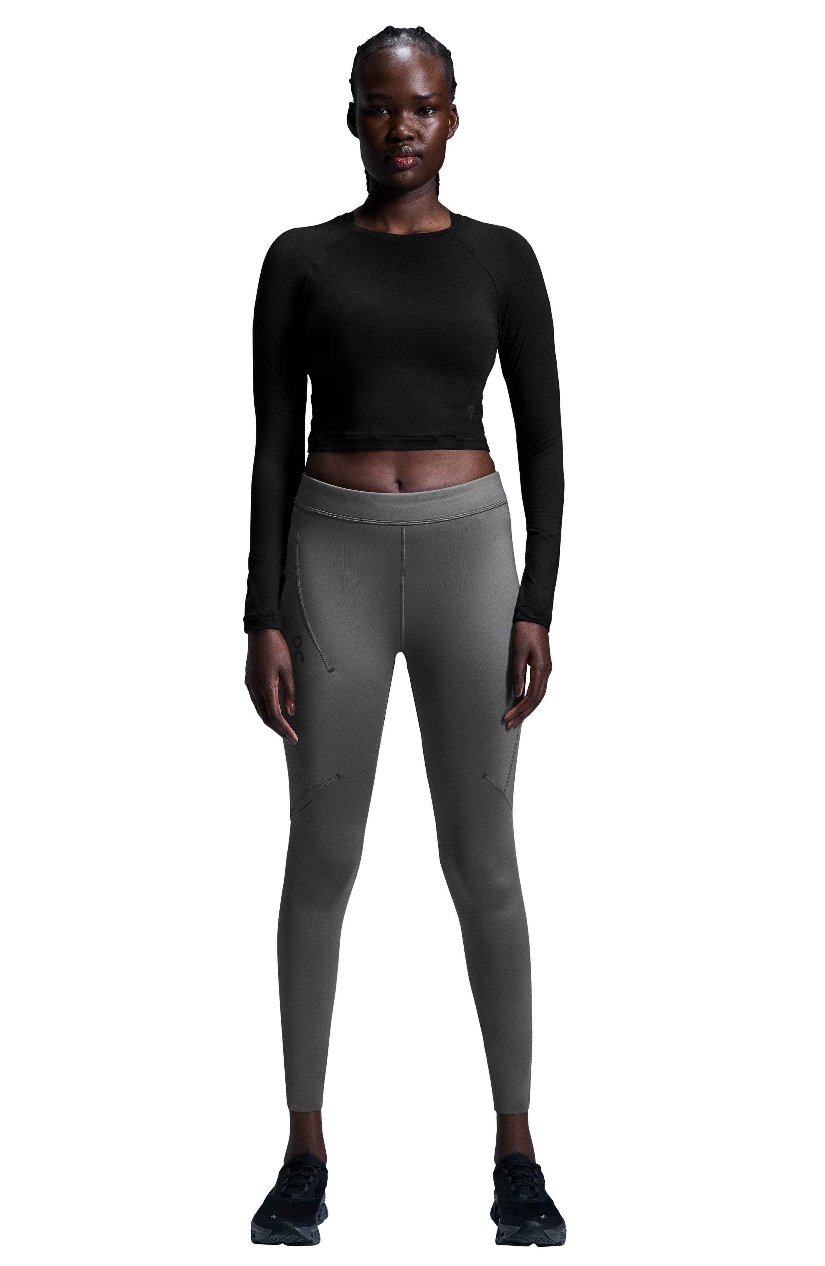 Studio Long Sleeve Crop Top in Black at Nordstrom - 6