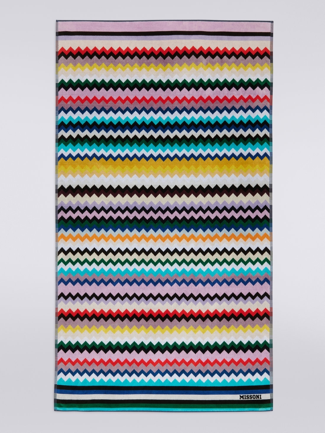 Carlie 100x180 cm chevron cotton terry beach towel - 2