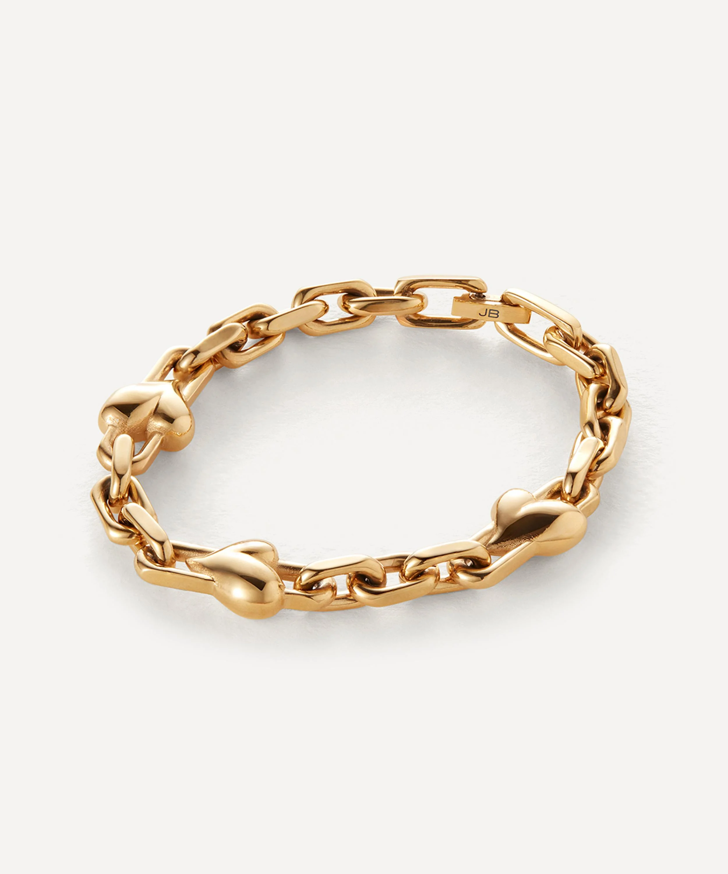 14ct Gold-Plated Art Heart Chain Bracelet - 1