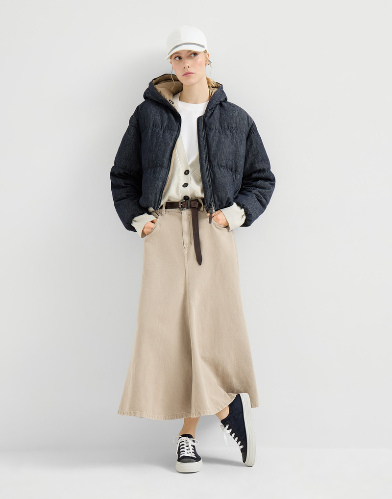 Brunello Cucinelli Cotton knit and suede sneakers with precious toe outlook