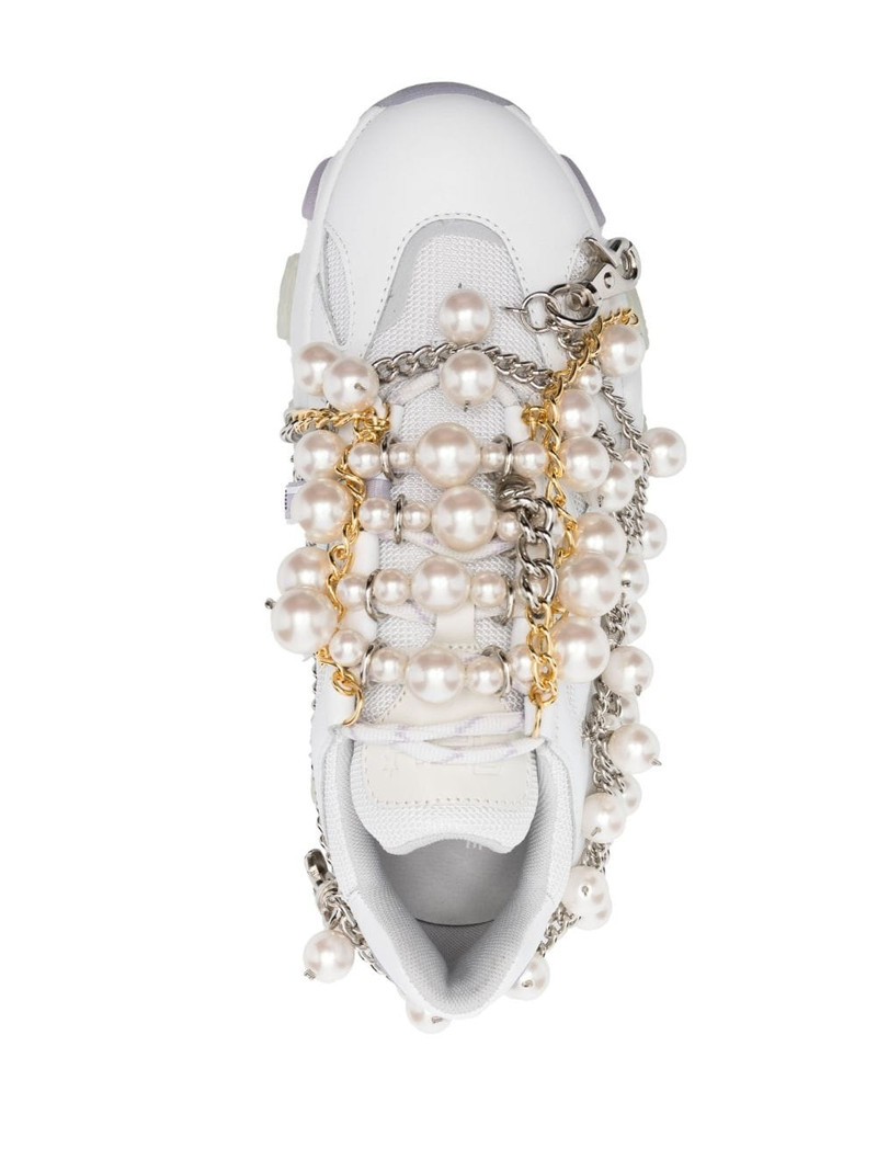 x Comme des Garcon pearled leather sneakers 4
