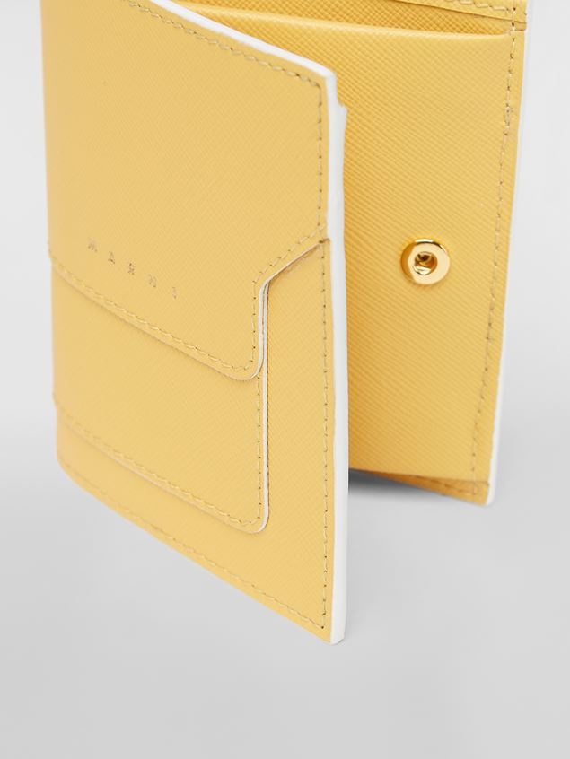 SAFFIANO LEATHER BI-FOLD MONO-COLOURED WALLET YELLOW - 5