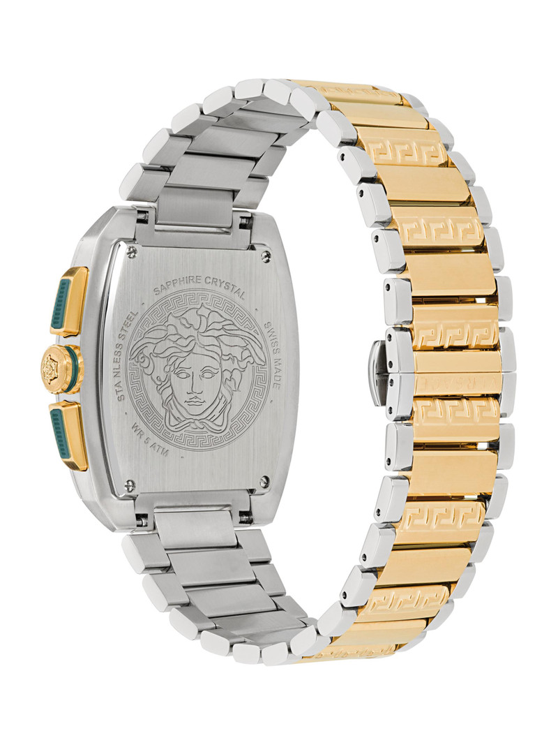Men's Versace Dominus Two-Tone Stainless Steel Bracelet Watch/42MM x 50MM - Green Two Tone 4