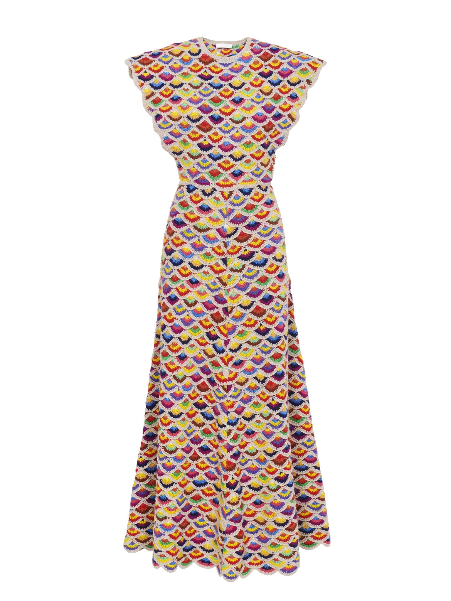 WING-SHOULDER FLARED DRESS - 1