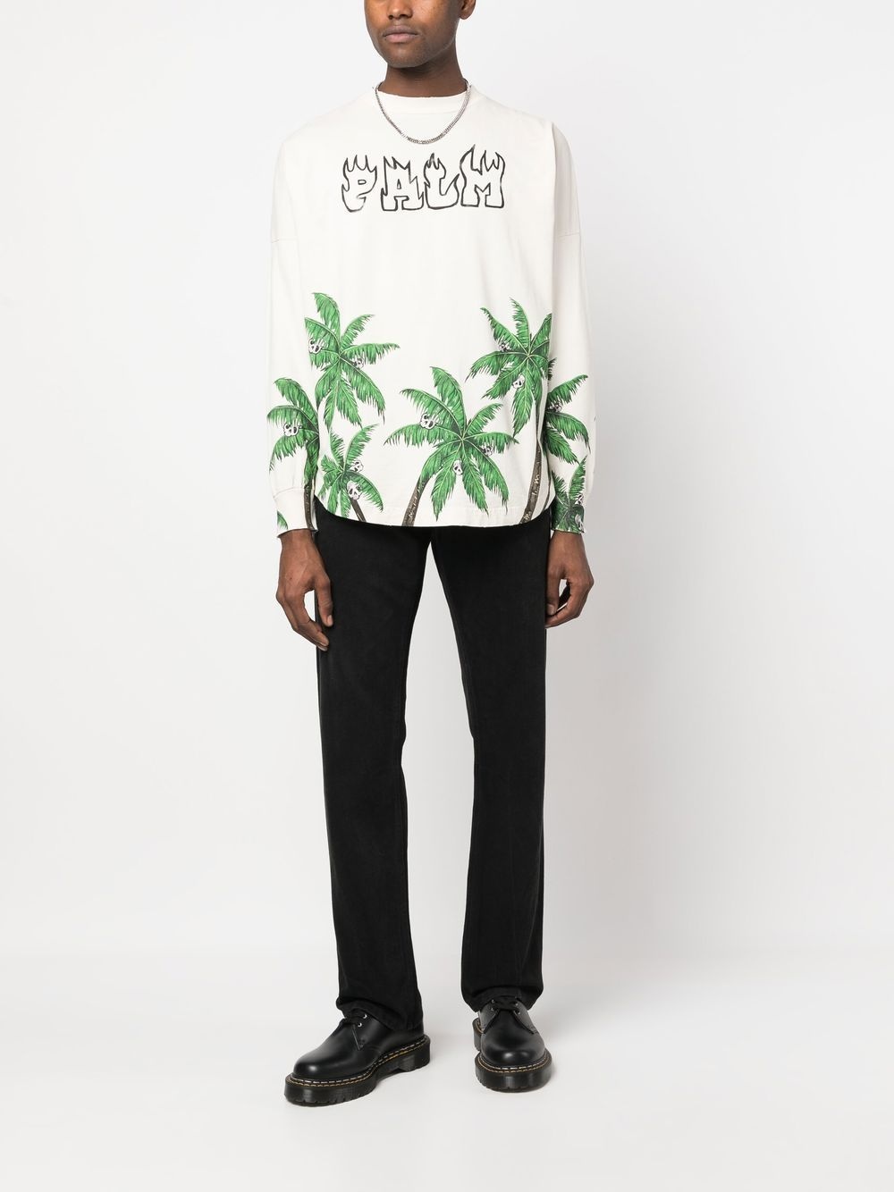 palm-print cotton sweatshirt - 2