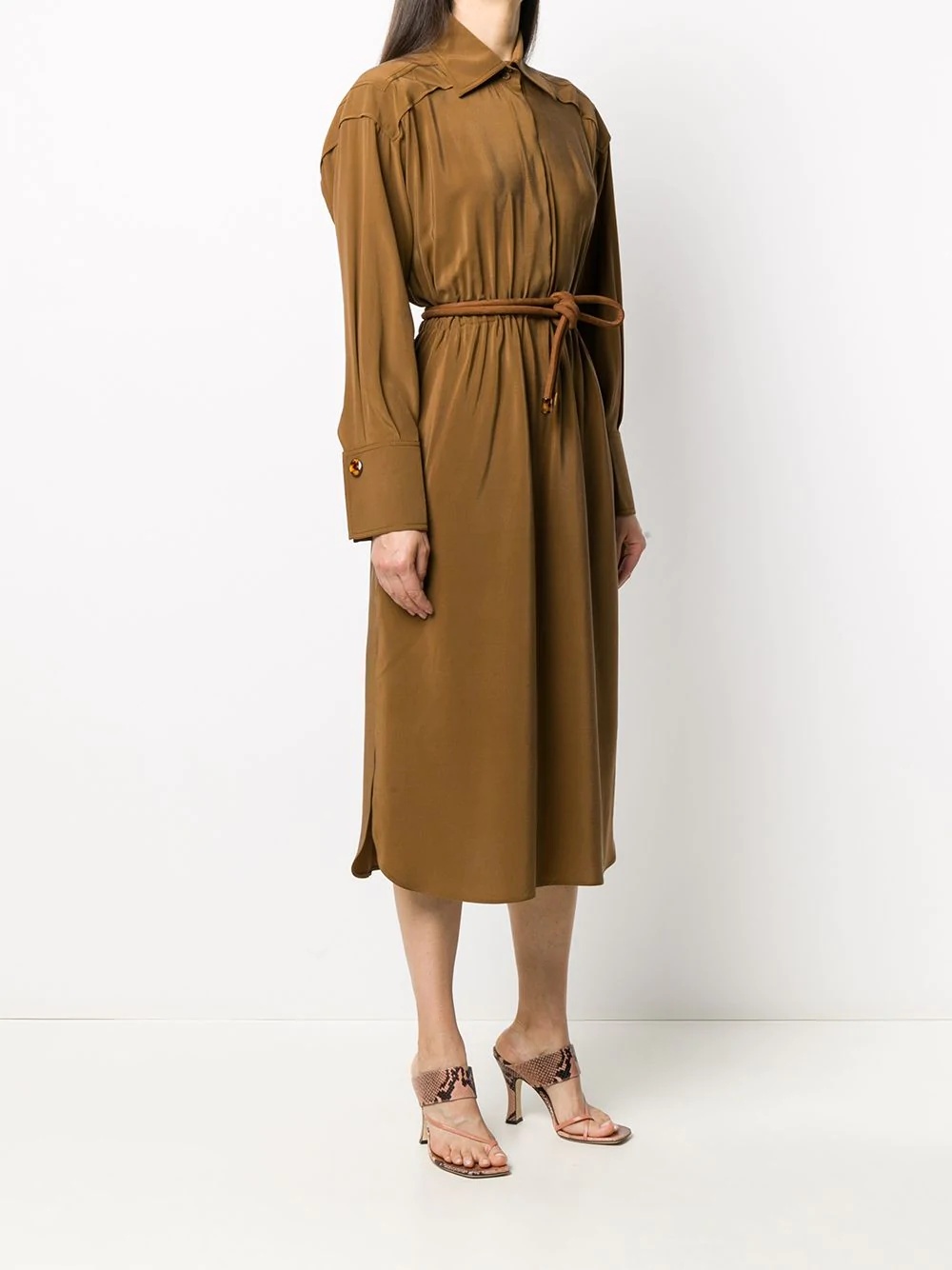 crêpe de Chine shirt dress - 3