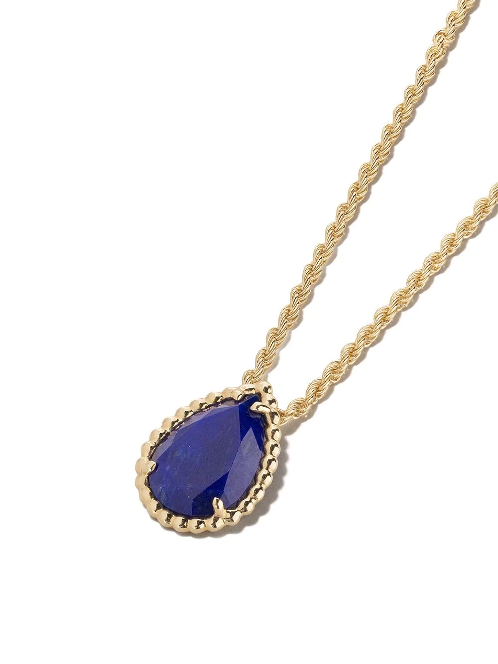 18kt yellow gold Serpent Bohème  lapis lazuli S motif teardrop pendant necklace - 3