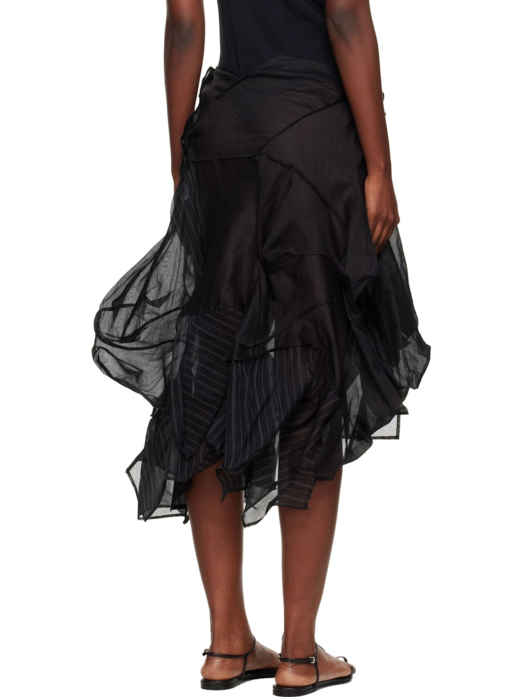 Black Darts 3D Midi Skirt - 3