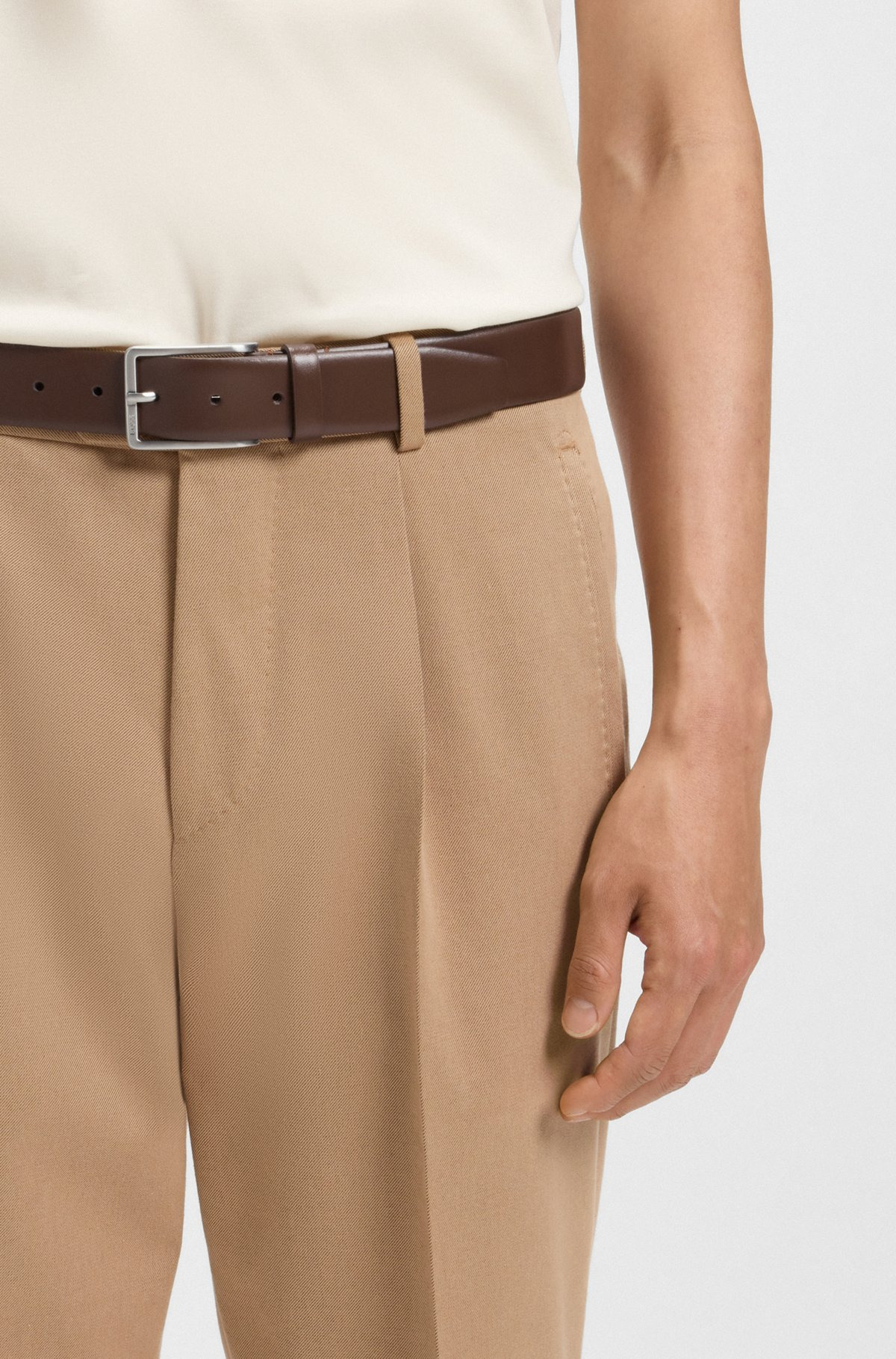 SMOOTH-LEATHER BELT WITH LOGO-ENGRAVED BUCKLE - 2