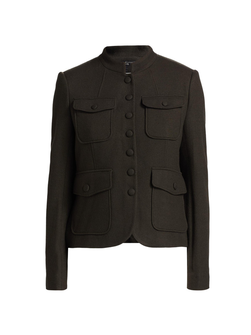 Women's Mercer Wool Single-Breasted Blazer - Army 1