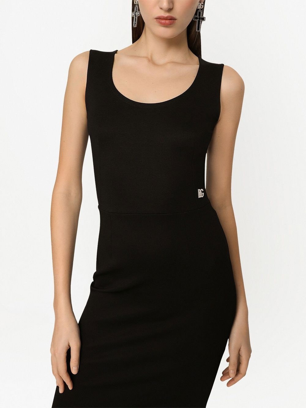 logo plaque-detail midi dress - 5