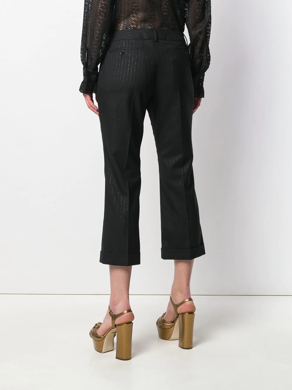 cropped pinstripe trousers - 4