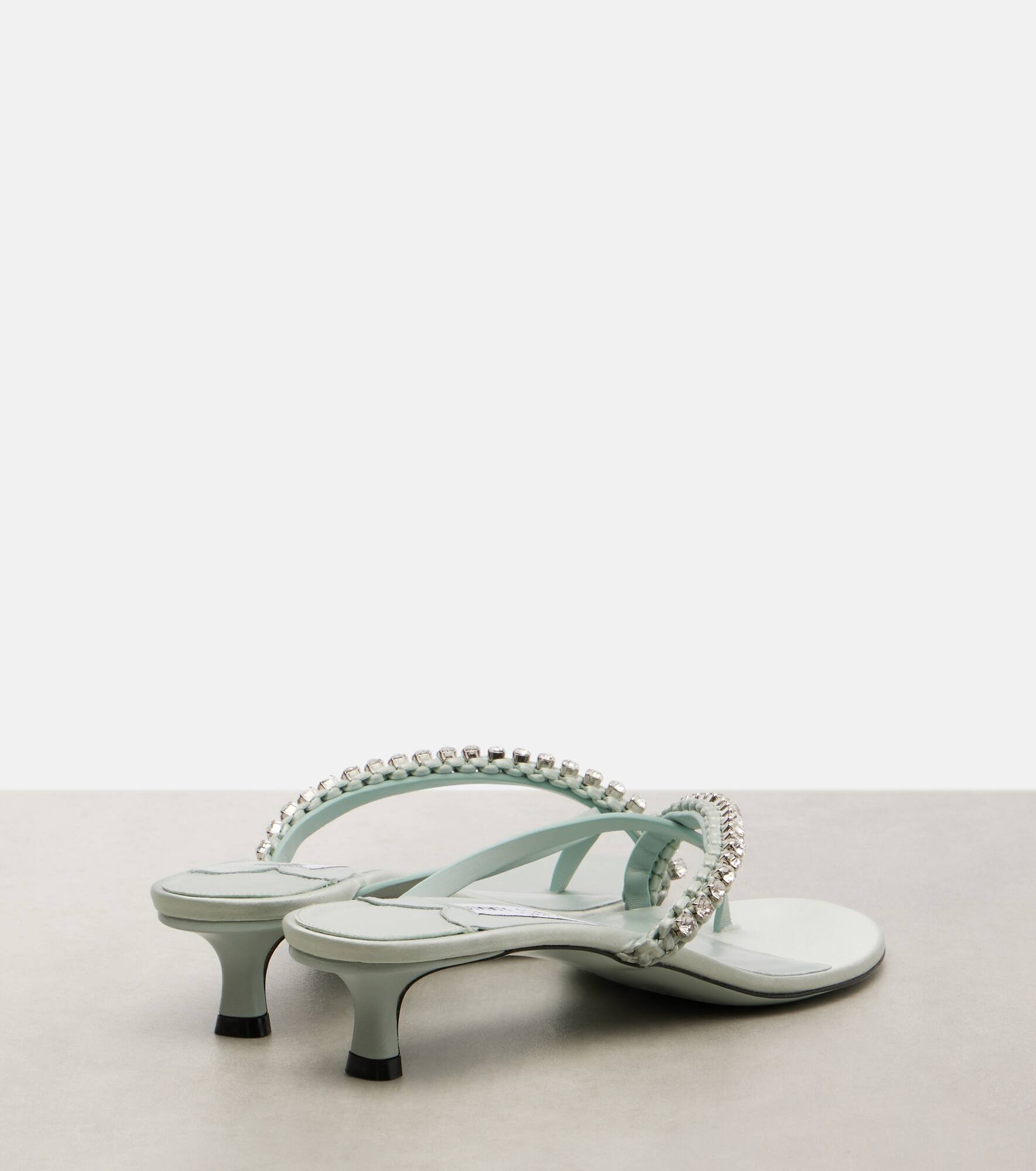Dila 35 leather and satin thong sandals - 2