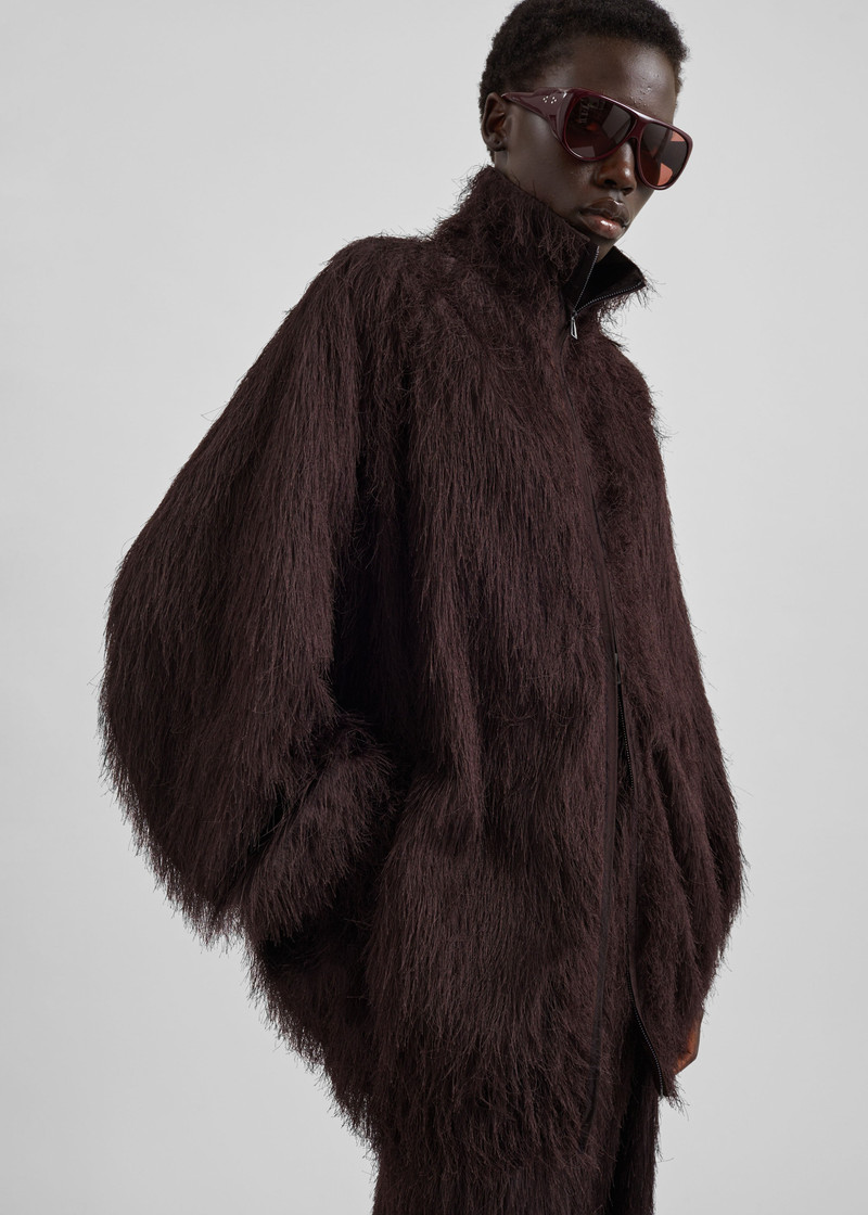 Baxter Fringed Track Jacket - Dark Brown 1
