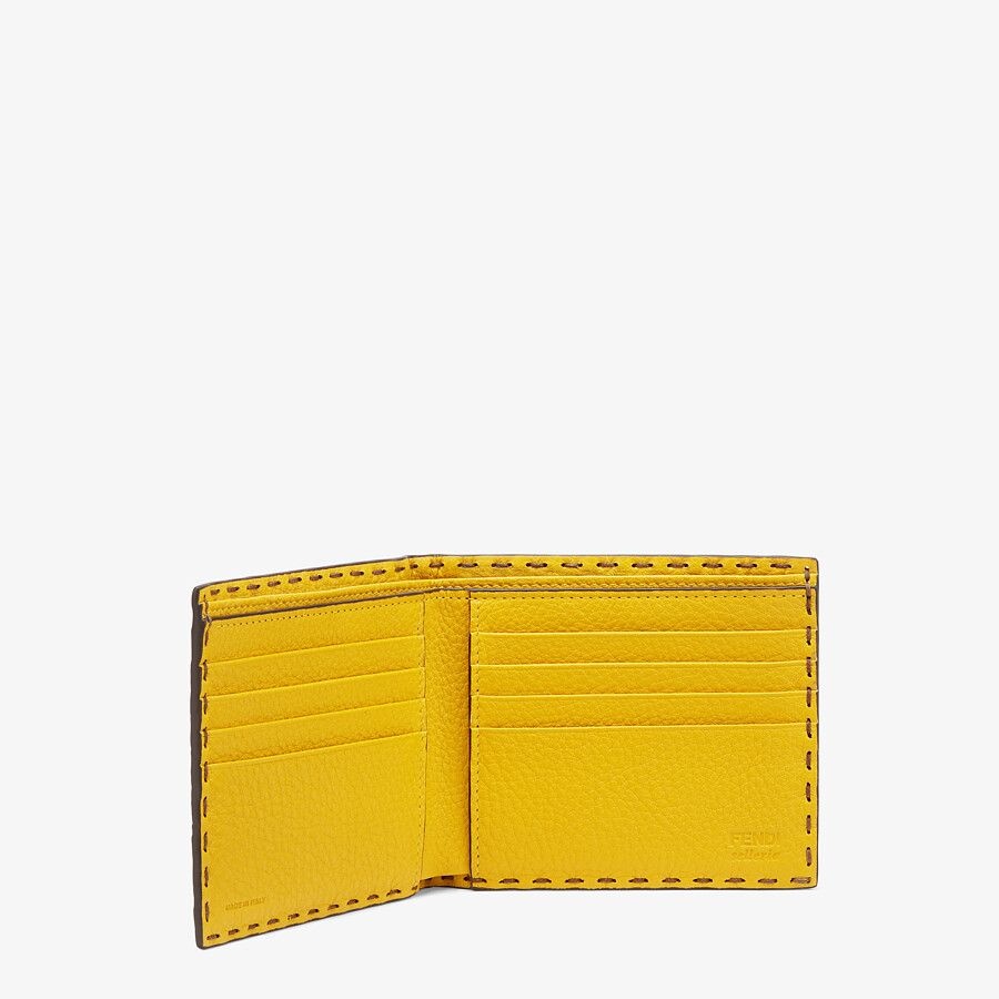 Beige leather bi-fold wallet - 3