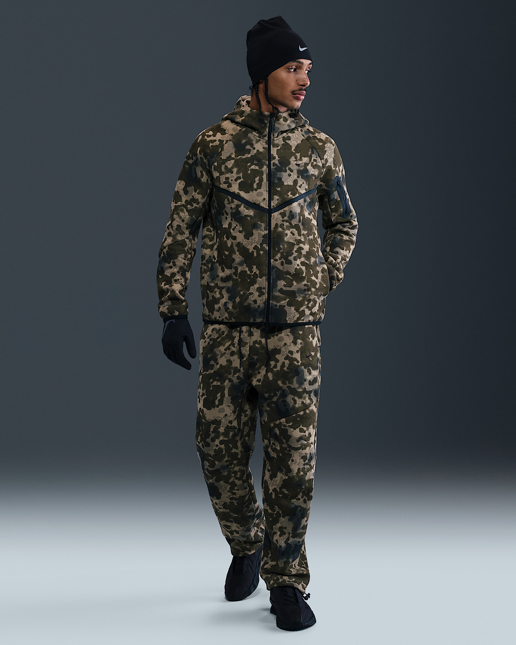 Nike Tech Men's Full-Zip Fleece Camo Windrunner Jacket - 4