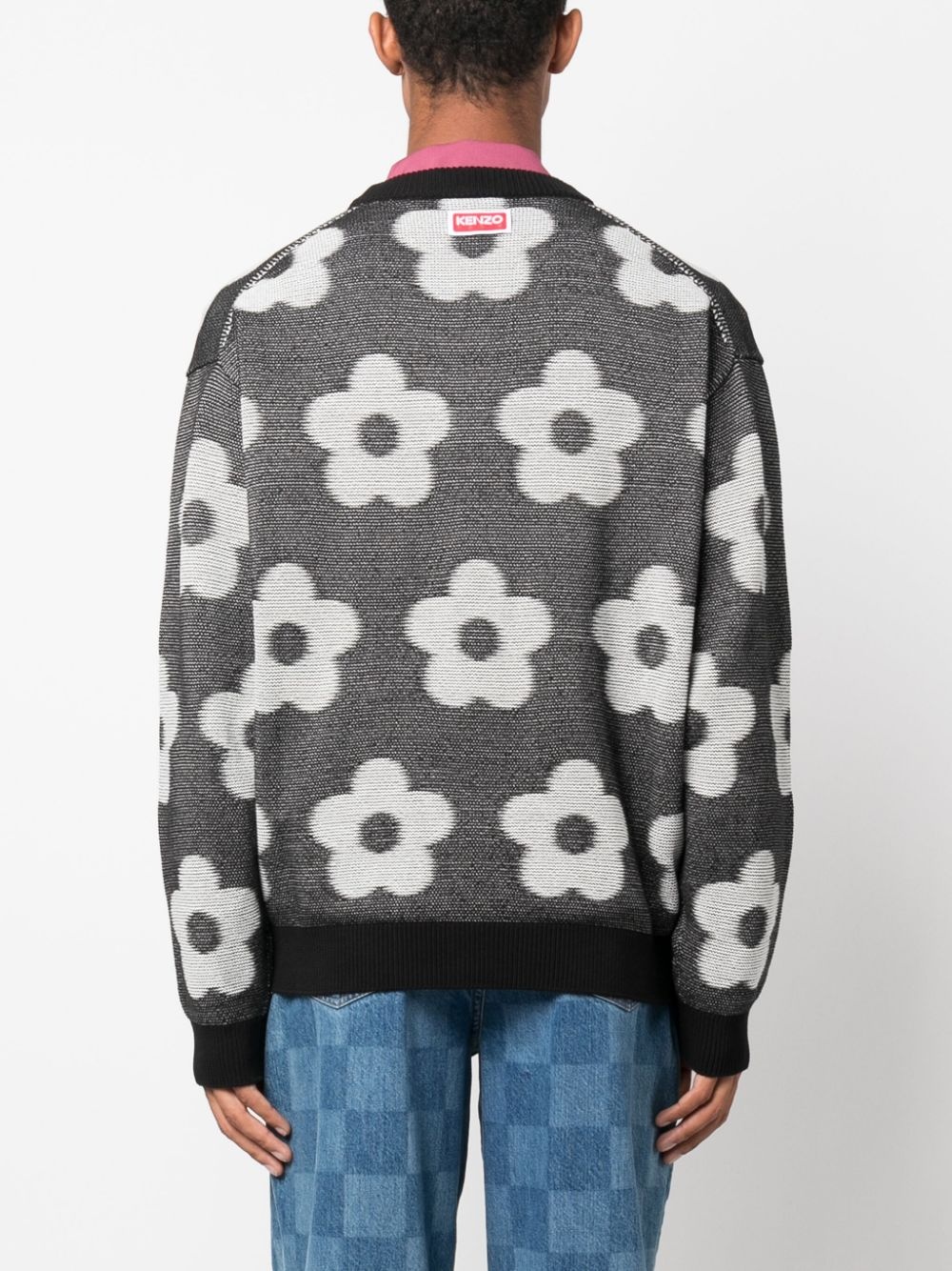 Boke Flower-motif cotton cardigan - 4
