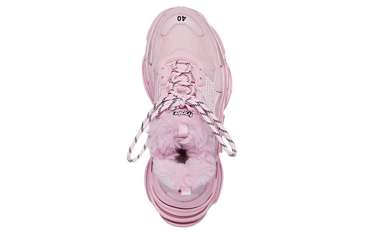 (WMNS) Balenciaga Triple S Sneaker Fake Fur 'Pink' 668562W3CQ55000 - 4