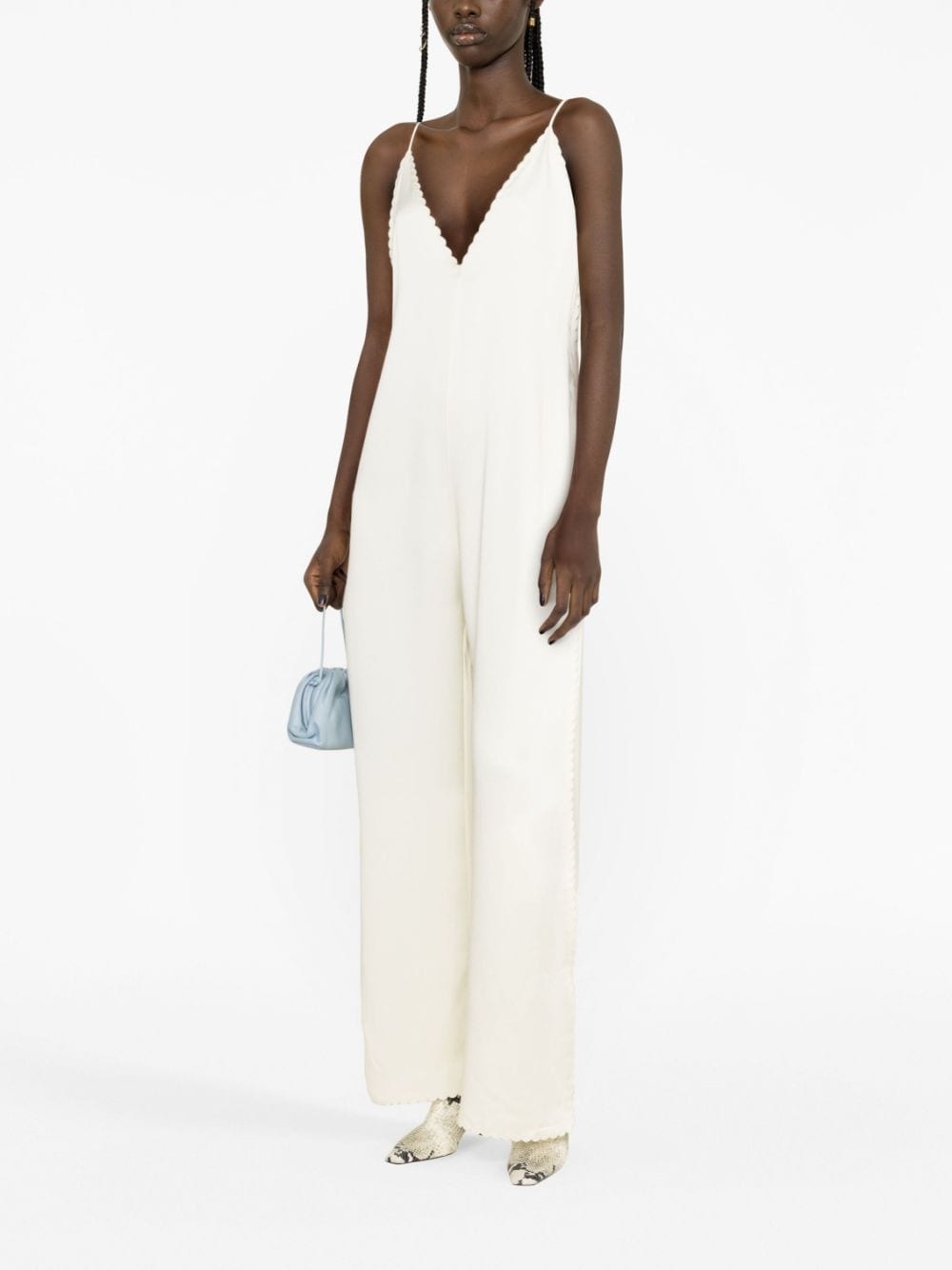 scallop-edge wide-leg jumpsuit - 2