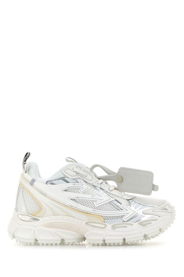 Off White Woman White Synthetic Leather And Mesh Be Right Back Sneakers - 1