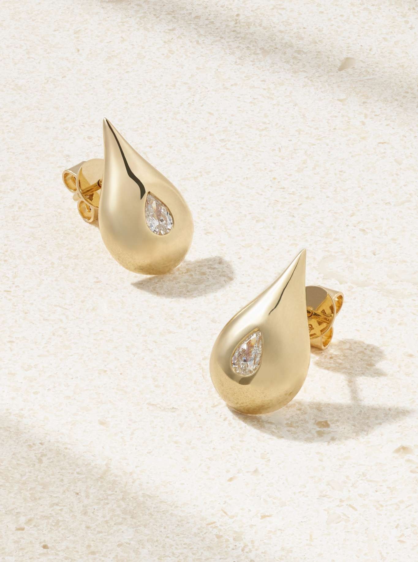 Water Droplet 14-karat gold diamond earrings - 1