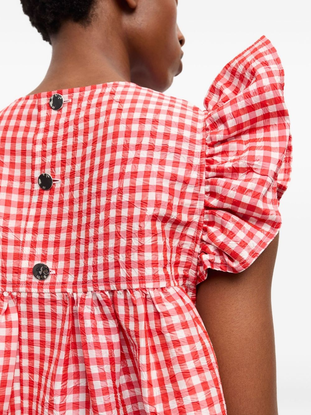 gingham-print dress - 5