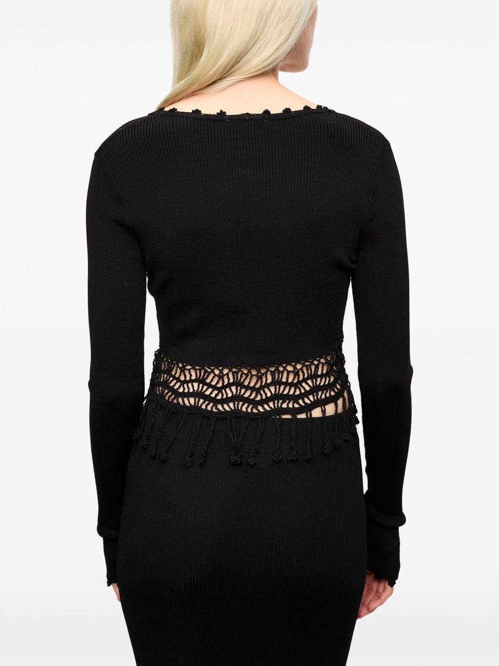 macramé-detailing cardigan - 4