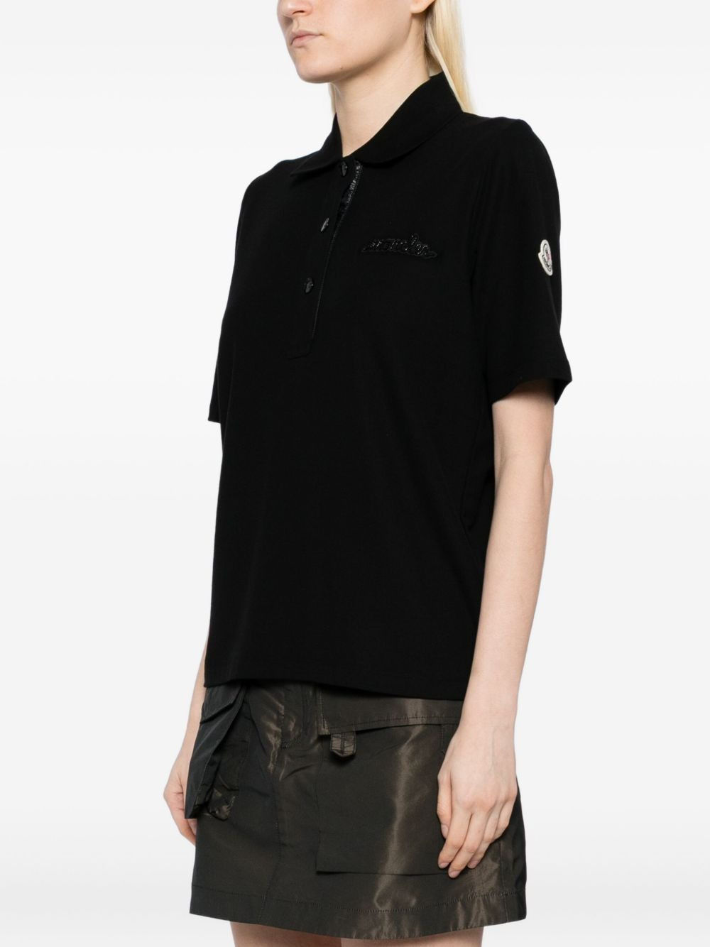 logo-embroidered polo shirt - 3