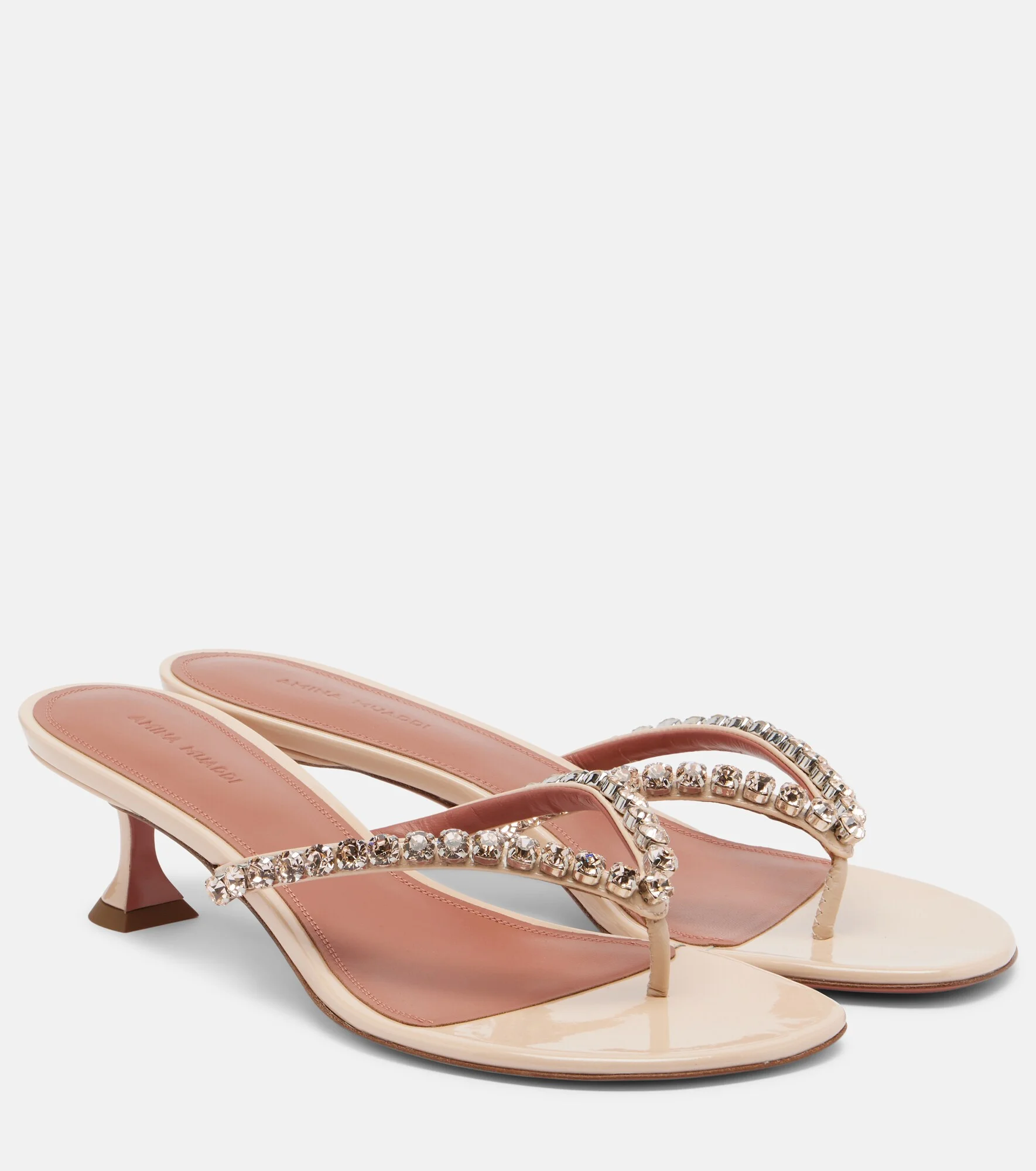 Gigi embellished leather thong sandals - 1