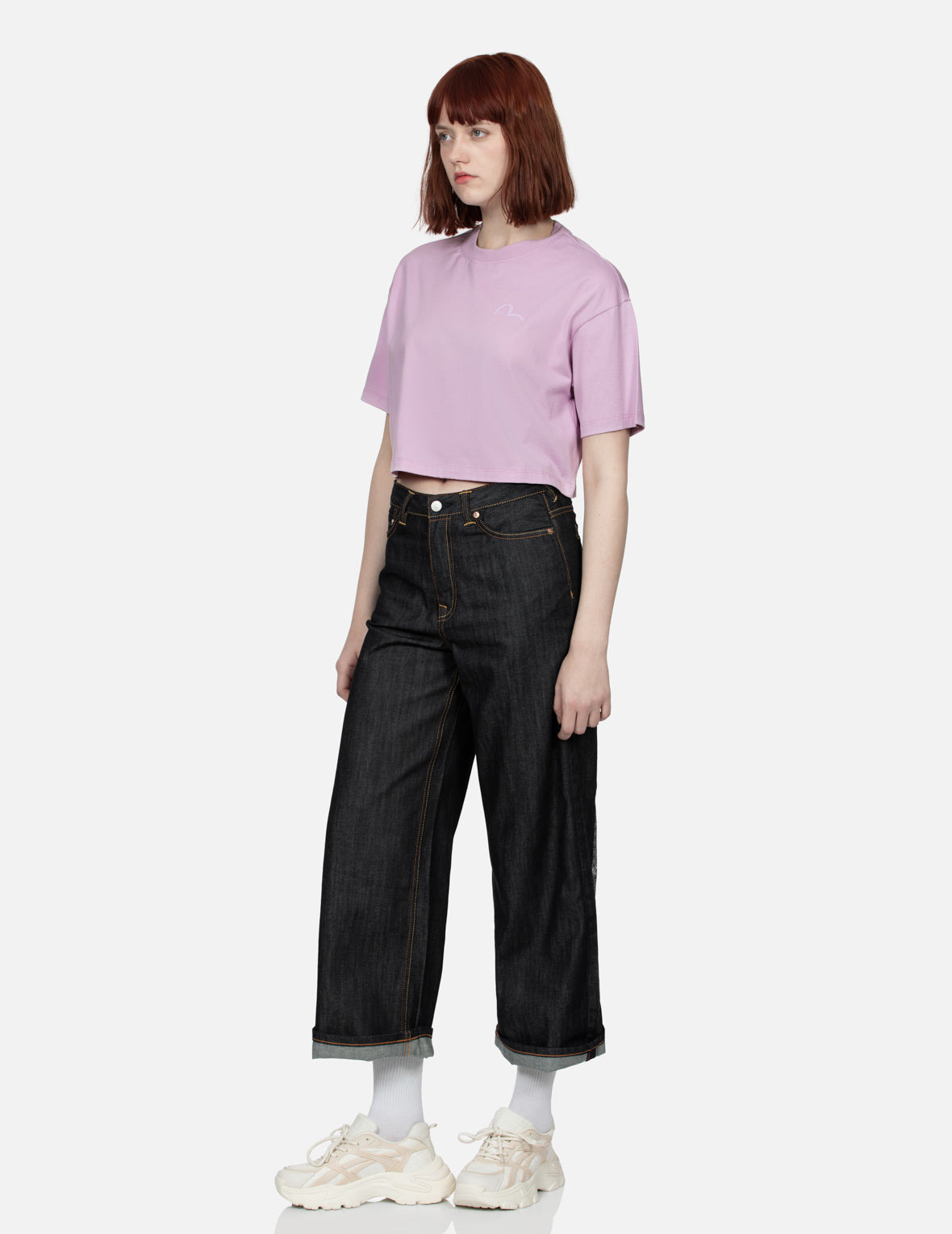 KAMON AND WISTERIA PRINT CROPPED T-SHIRT - 4