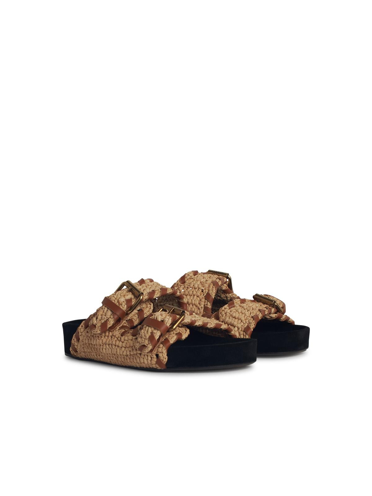 Isabel Marant Etoile 'Lennyo' Beige Palm Slipper Women - 2
